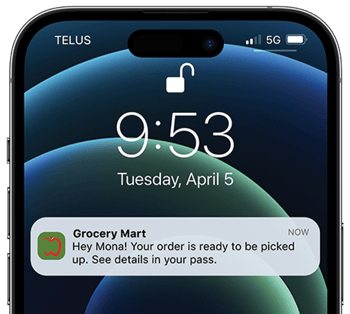 Grocery notification on iphone